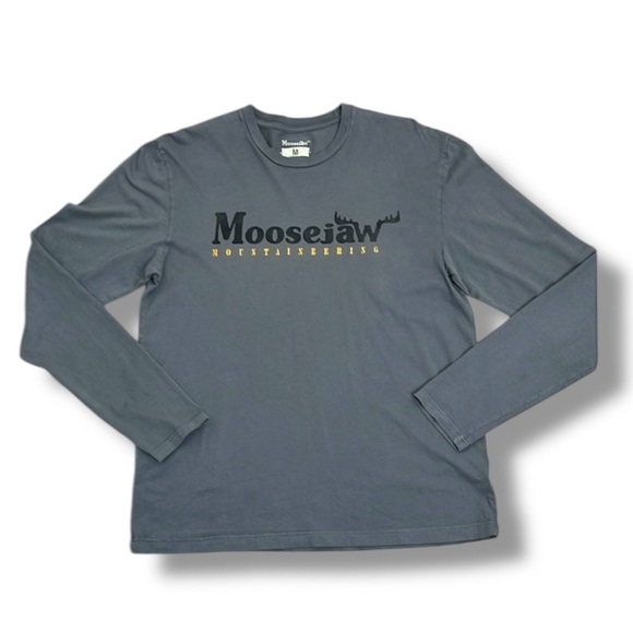 Moosejaw Mountaineering Cotton T Shirt Size Medium Gray Long Sleeve Crewneck - Picture 1 of 10